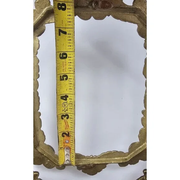 **$OLD**Vanity Makeup Mirror Pic Frame Antique MCM Brass Swivel 15" *No Mirror - Picture 9 of 10